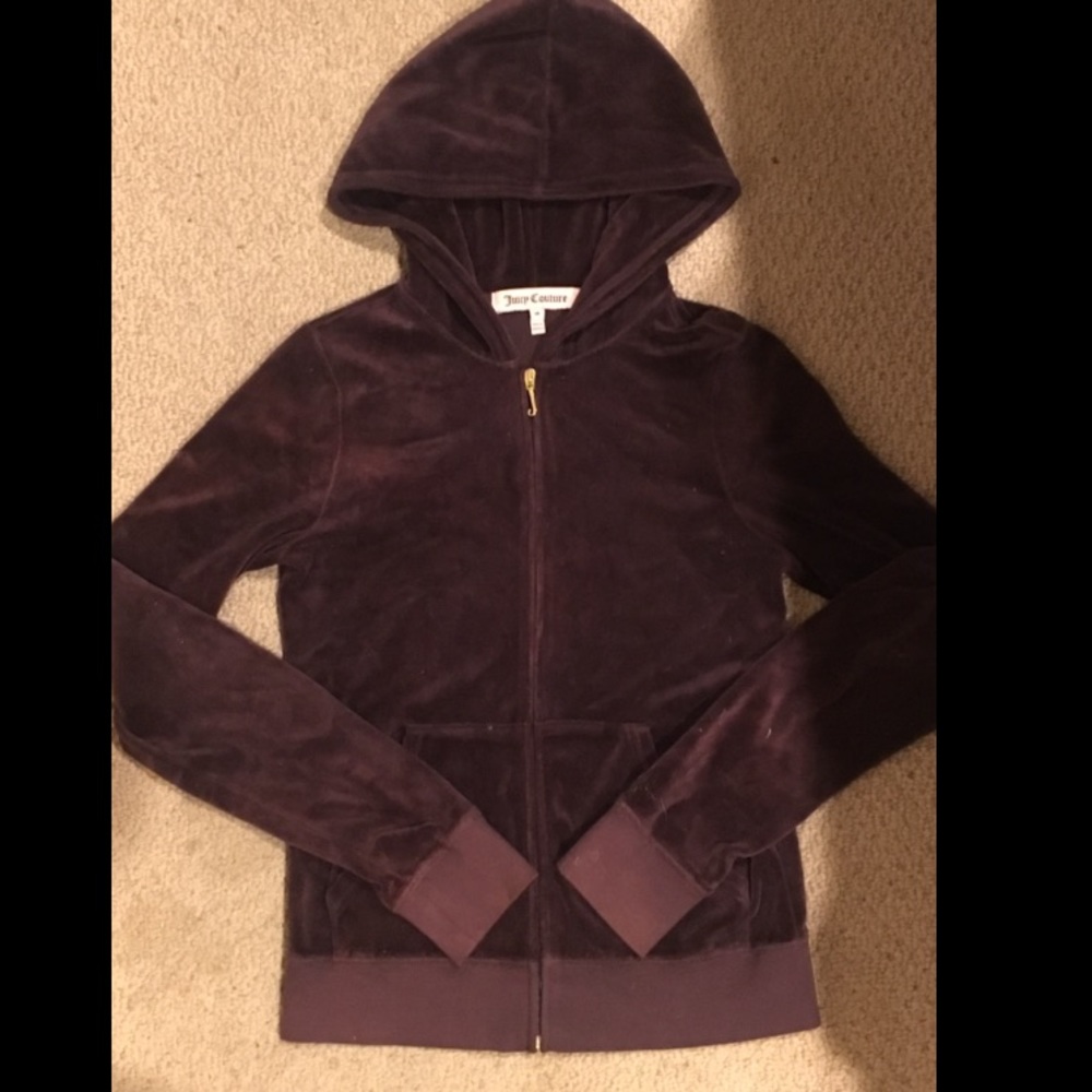 Juicy Couture velour hoodie brown/gold zip